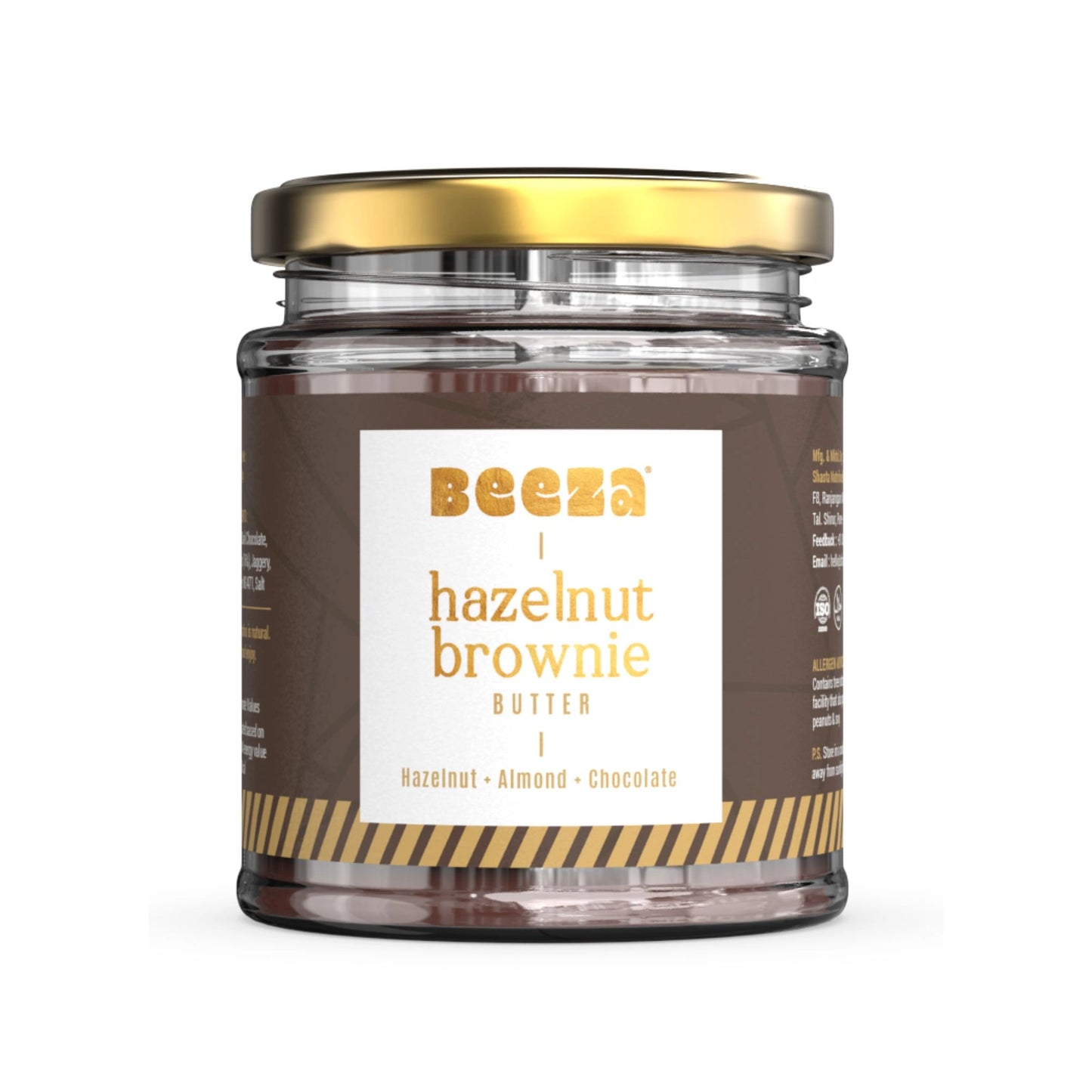 Hazelnut Brownie Butter Front - Beeza Nut Butters